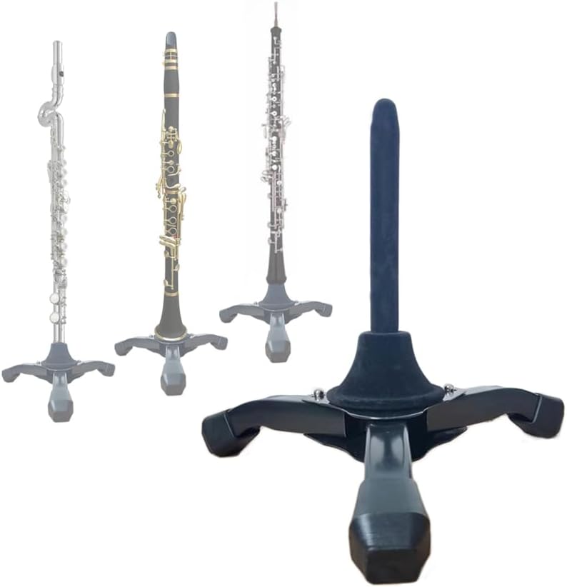 Coret Flute and bB Clarinet stand, Solid Flute Stand, Portable Foldable Tripod Holder Desk Stand for Flute Woodwind Instrument，with protective flocking fiber coating - Image 1